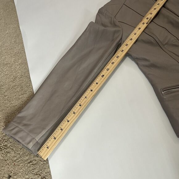 MICHAEL KORS PEARL GRAY LDS LEATHER JACKET MINT POCKET FULL ZIP SIZE Small - Picture 9 of 16